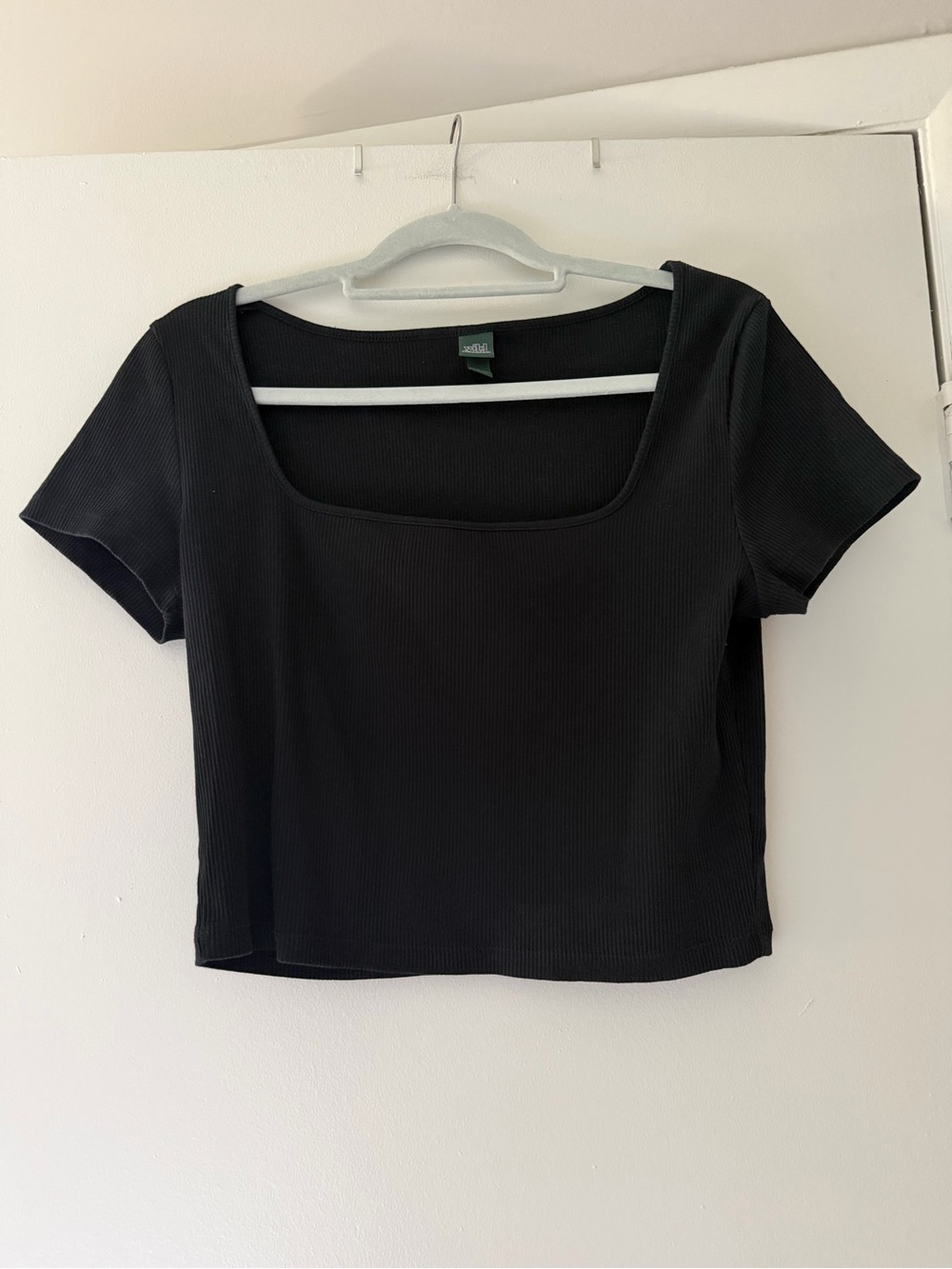 Wild Fable ribbed square neck crop shirt